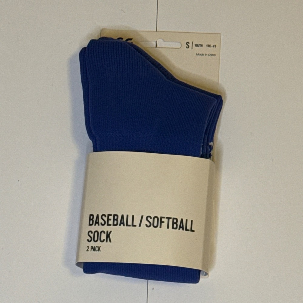 DSG | Youth Baseball Softball Socks | 2 Pack Royal Blue | Over The Calf |Size S
